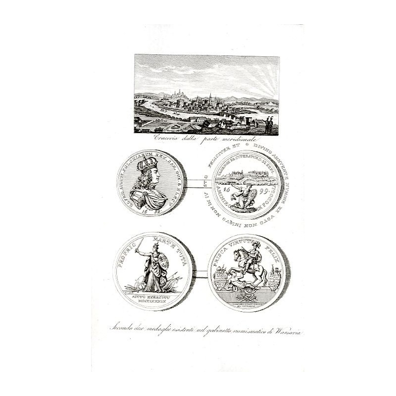 "Cracowia dalla parte meridionale" / Secondo due medaglie esistenti nel gabinetto numismatico di Warsavia