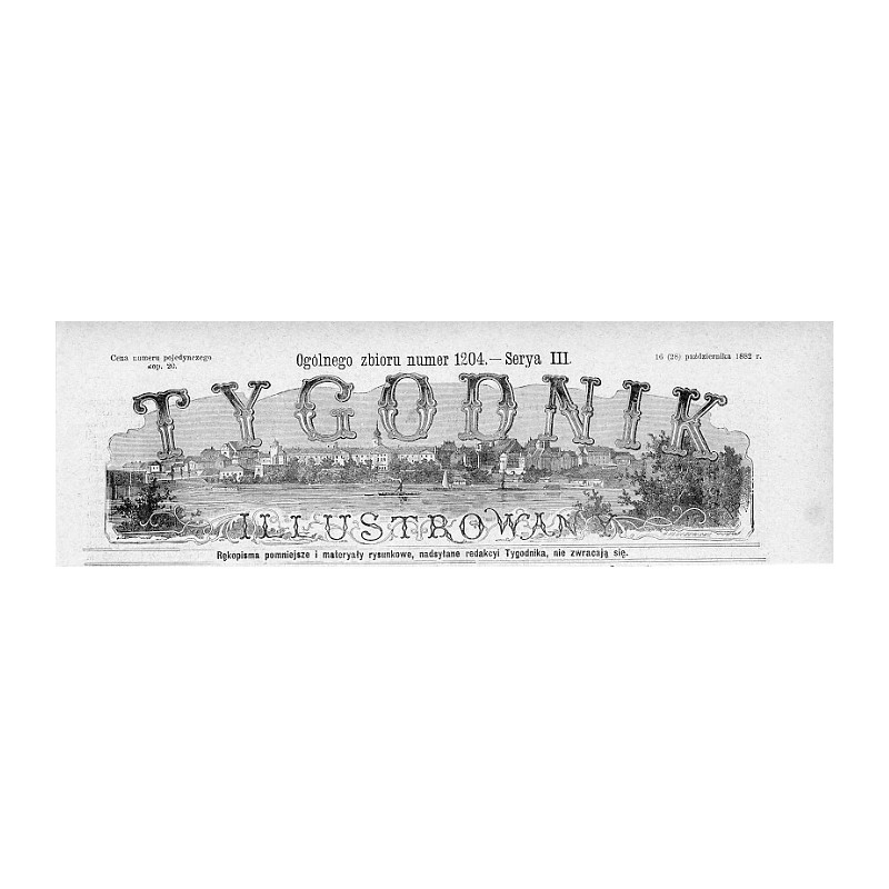 Panorama Warszawy - winieta tytułowa "Tygodnik Ilustrowany" 1882