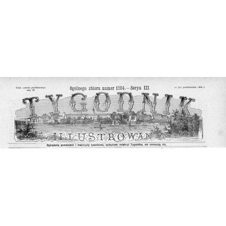 Panorama Warszawy - winieta tytułowa "Tygodnik Ilustrowany" 1882