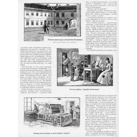 [1] "Drukarnia Józefa Ungra na Krakowskiém-Przedmieściu, zkąd wyszedł pierwszy numer "Tygodnika."" [2] "Pierwsza redakcya "Tygo