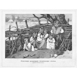 "Piérwsze promienie wiosennego słońca. Rysunek W. Grabowskiego."