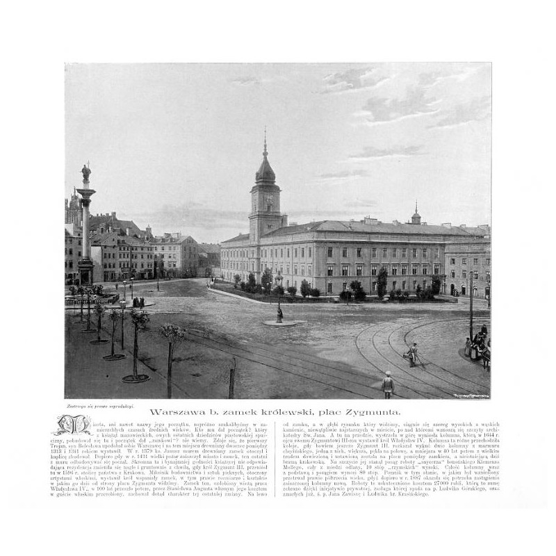 "Warszawa b. zamek królewski, plac Zygmunta."