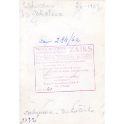 "Zakopane - Gubałówka Zakopane na Gubałówce 26-1187 Zam. 284/62 1072"