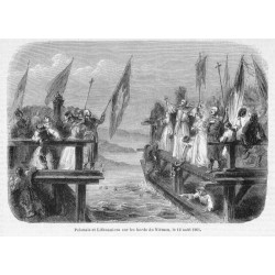 Manifestacja Jedności Rzeczypospolitej Obojga Narodów w Kownie nad Niemnem 12 sierpnia 1861 / "Polonais et Lithuaniens sur les b