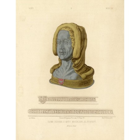 Relikwiarz Stopnica / "GŁOWA SREBRNA S. MARYI MAGDALENY, ZE STOBNICY. R.1370 R. WIEK XIV."