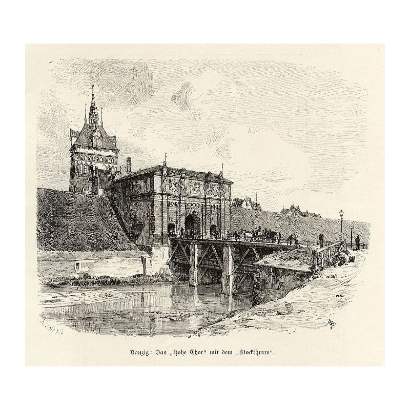 [1] "Danzig: Das "Hohe Thor" mit dem "Stockthurm"." [2] "Danzig: Das Krahnthor."