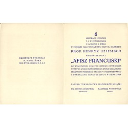 ZAPROSZENIE (na odczyt w Krakowie w dniu 6.11.1933 prof. Henryka Uziembło)