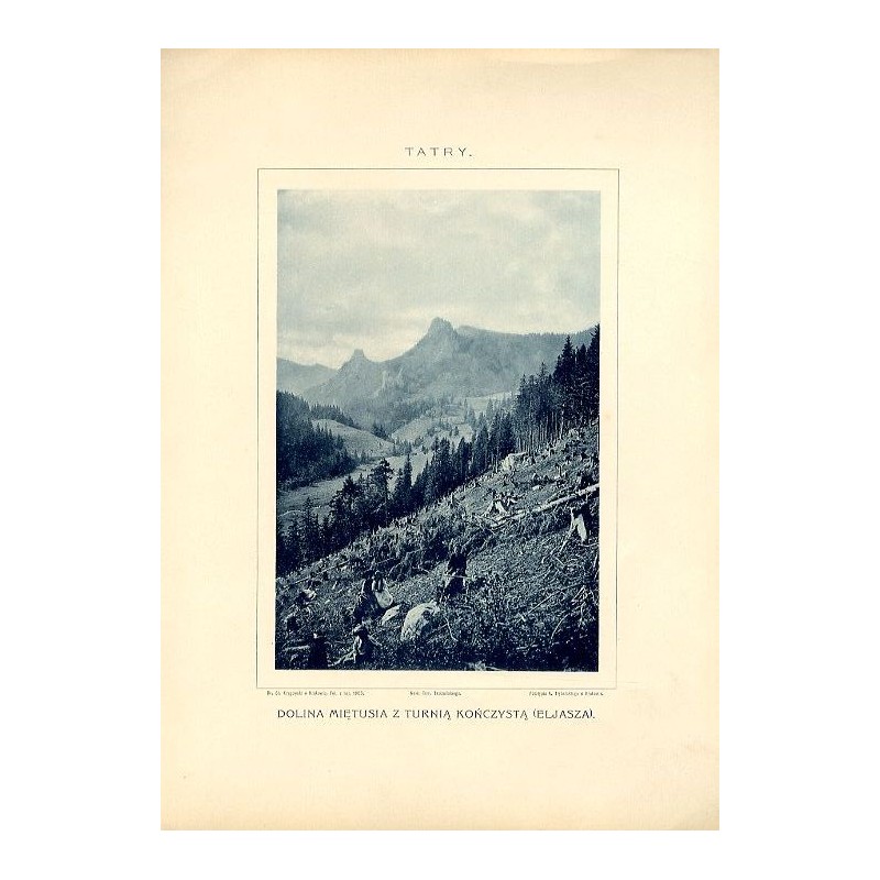 Tatry. Dolina Miętusia z Turnią Kończystą (Eljasza) / "TATRY. DOLINA MIĘTUSIA Z TURNIĄ KOŃCZYSTĄ (ELJASZA)."