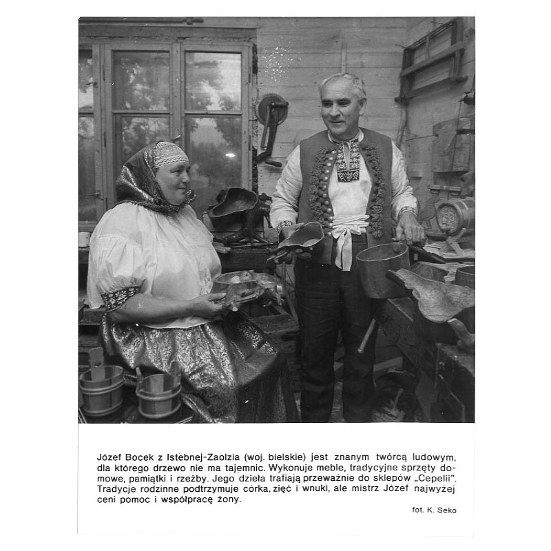 "Józef Bocek z Istebnej-Zaolzia (woj. bielskie) jest znanym twórcą ludowym, dla którego drzewo nie ma tajemnic. [...] fot. K. Se