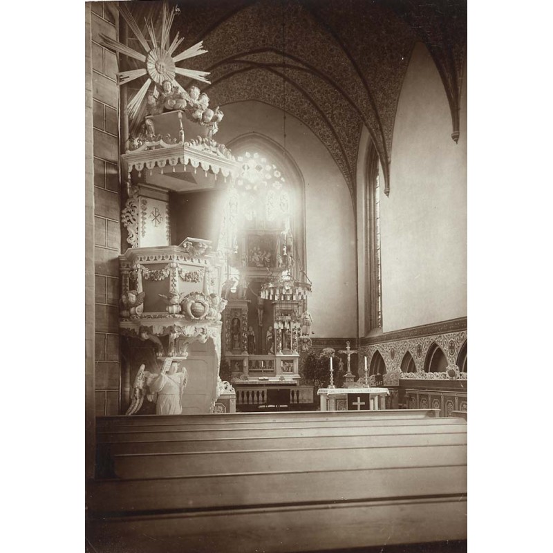 "Pl. 887 Greifenberg i/Pom. Inneres der Kirche"