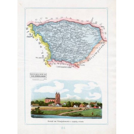 "84. POW. WŁADYSŁAWOWSKI GUB. SUWALSKIEJ Kościół we Władysławowie z częścią miasta."