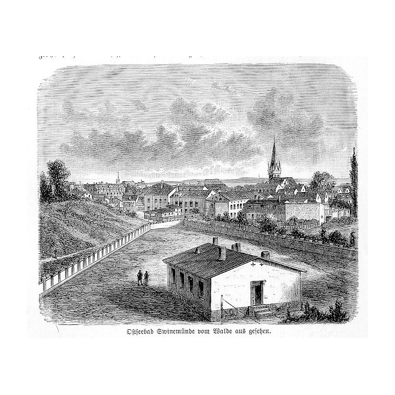 "Ostseebad Swinemünde vom Walde aus gesehen."