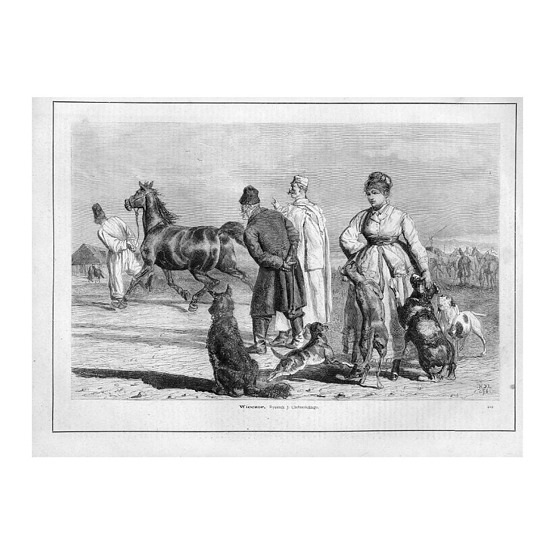 "Wieczór. Rysunek J. Chełmońskiego. 442"