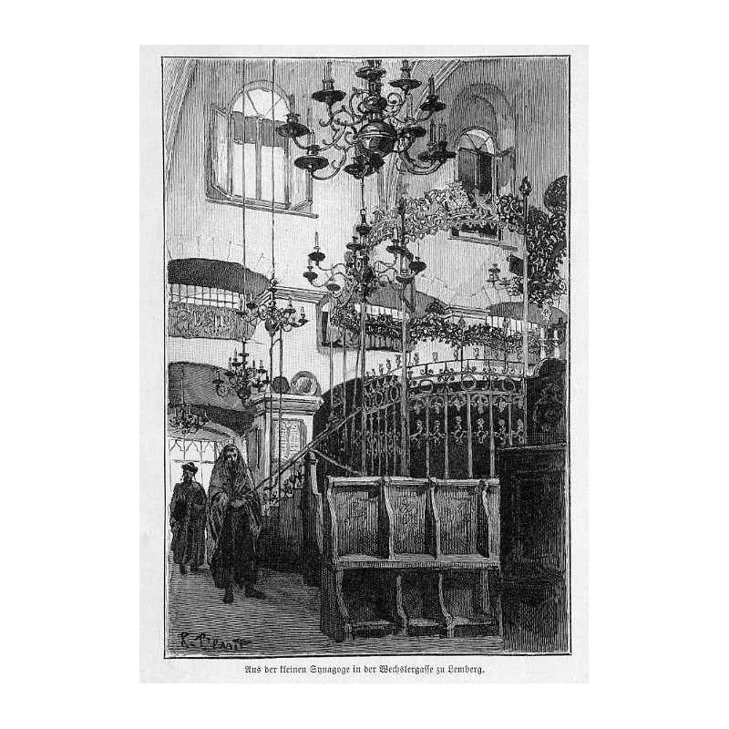 "Aus der kleinen Synagoge in der Wechslergasse zu Lemberg."