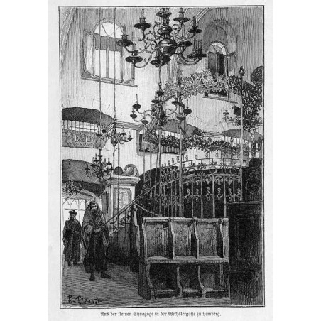 "Aus der kleinen Synagoge in der Wechslergasse zu Lemberg."
