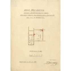 Zestaw 4 planów lokalu Powiatowej Kasy Chorych Powiatu Kozienieckiego w Zagożdżonie z 1931