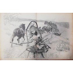 "Wyjazd na polowanie. Rysunek J. Chełmońskiego. Fototyp S. Krakowa w Paryżu. (Maison Lefman)."