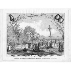 "Odpust w dzień Zielonych Świątek na Bielanach pod Warszawą. Rysował E. Perl."