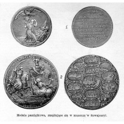 "Medale pamiątkowe, znajdujące się w muzeum w Szwajcaryi."