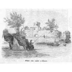 "Widok ruin zamku w Kownie."