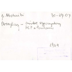 "p. Oborniki Owczegłowy - Ośrodek wypoczynkowy HCP z Poznania 31-2707 1969"