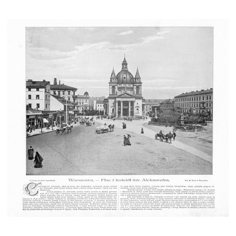 "Warszawa. - Plac i kościół św. Aleksandra. Fot. M. Pusch w Warszawie."