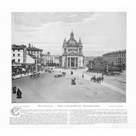 "Warszawa. - Plac i kościół św. Aleksandra. Fot. M. Pusch w Warszawie."