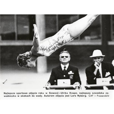 "Najlepsze sportowe zdjęcie roku w Szwecji - Ulrika Knape, najlepsza szwedzka zawodniczka w skokach do wody. Autorem zdjęcia jes