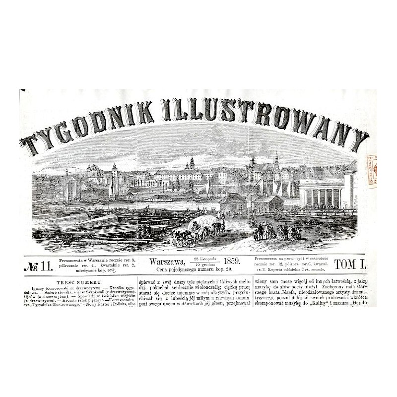 Panorama Warszawy - winieta tytułowa "Tygodnik Ilustrowany" 1859-1860