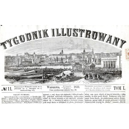 Panorama Warszawy - winieta tytułowa "Tygodnik Ilustrowany" 1859-1860