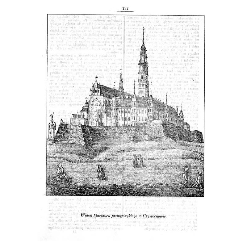 "Widok klasztoru jasnogórskiego w Częstochowie."