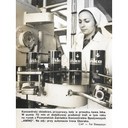 "Koncentraty obiadowe, przyprawy, lody w proszku, kawa Inka [...] z Poznańskich Zakładów Koncentratów Spożywczych "AMINO". Na zd