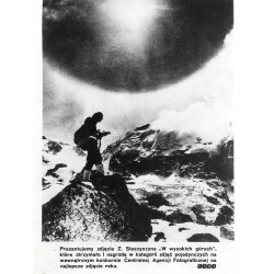 "Prezentujemy zdjęcie Z. Staszyszyna "W wysokich górach" [...] najlepsze zdjęcie roku. KAW"