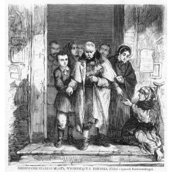 Mieszczanie Starego Miasta, wychodzący z kościoła / "MIESZCZANIE STAREGO MIASTA, WYCHODZĄCY Z KOŚCIOŁA. (Układ i rysunek Kostrze