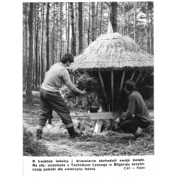 "8 kwietnia leśnicy i drzewiarze obchodzili swoje święto. Na zdj.: uczniowie z Technikum Leśnego w Biłgoraju oczyszczają paśniki