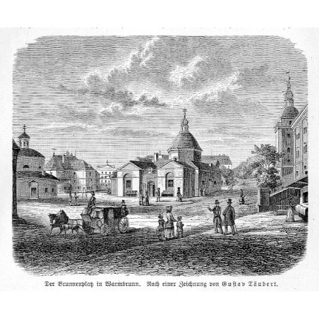 "Der Brunnenplaz in Warmbrunn. Nach einer Zeichnung von Gustav Täubert."