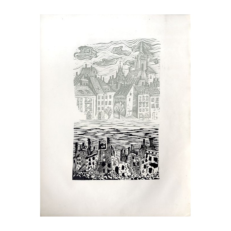 "Plac Zamkowy od strony ul. Piwnej - Place du Château vue de la rue Piwna"