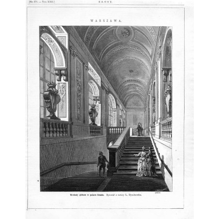 Sąd Najwyższy / "WARSZAWA. Wschody główne w pałacu Senatu. Rysował z natury L. Dymitrowicz. (3303)"
