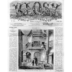 "WARSZAWA. Dziedziniec domu Nr. 523 przy ulicy Podwale. Rysował z natury H. Pillati. (1841)"