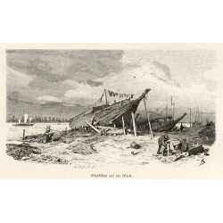 [1] "Stettin. Altes Thor in der kleinen Rittergasse." [2] "Oderkähne auf der Werft."