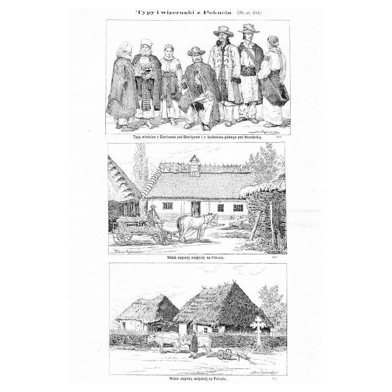 "Typy i wizerunki z Pokucia [...]" [1] "Typy włościan z Czortowca pod Obertynem i z Jasienowa polnego pod Horodenką. (986") [2]
