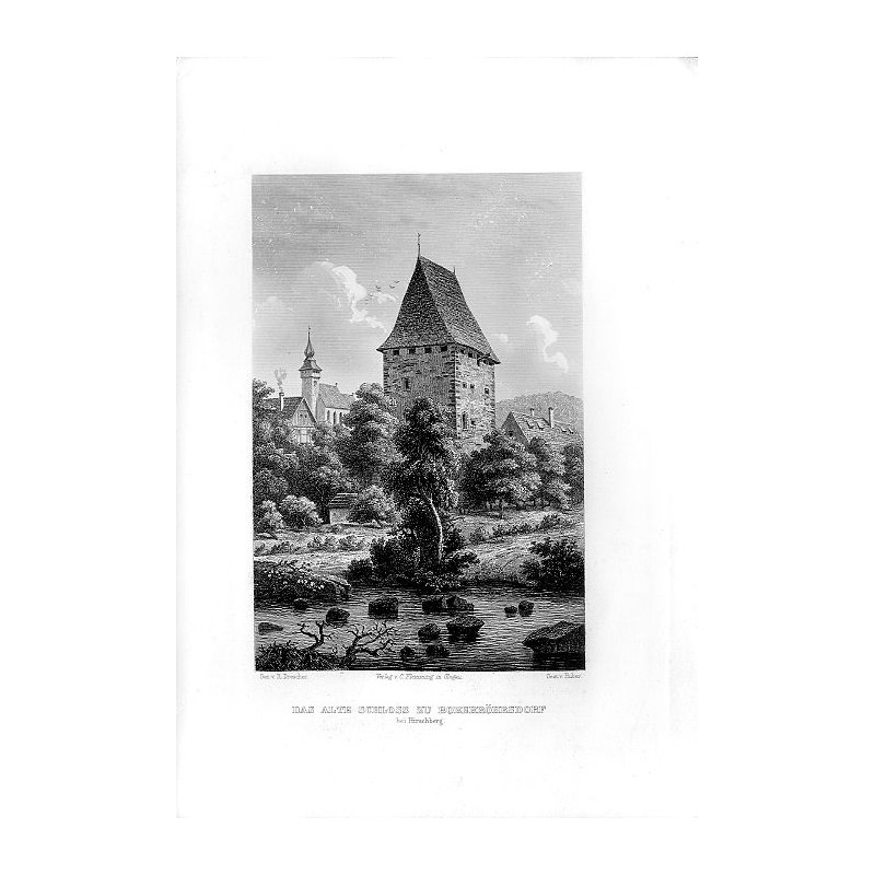 Das alte Schloss zu Boberröhsdorf bei Hirschberg / "DAS ALTE SCHLOSS ZU BOBERRÖHSDORF bei Hirschberg."