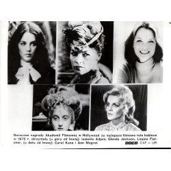 "Doroczne nagrody Akademii Filmowej w Hollywood za najlepsze filmowe role kobiece w 1975 r. otrzymały (u góry od lewej): Isabell