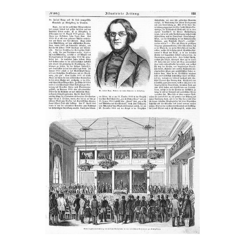 [1] "Dr. Julius Rupp, Gründer der freien Gemeinde in Königsberg." [2] "Sonntagsversammlung der freien Gemeinde in der deutschen