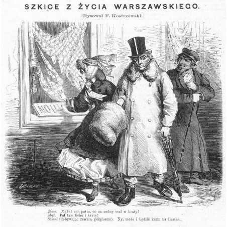 "Żona. Mężu! ach patrz, co za cudny szal w kraty! [...]"