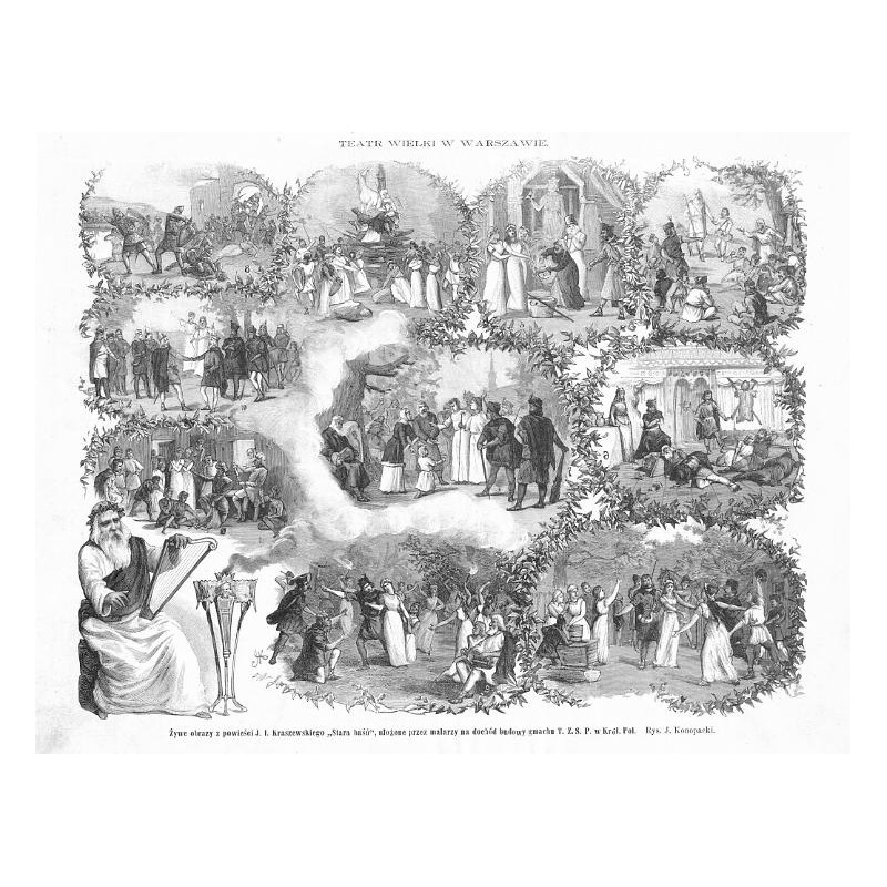 "Żywe obrazy z powieści J. I. Kraszewskiego "Stara baśń", ułożone przez malarzy na dochód budowy gmachu T. Z. S. P. w Król. Pol.