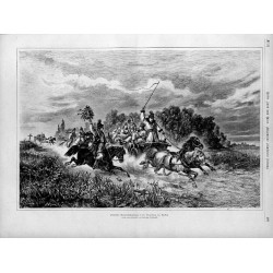 "Polnischer Bauernhochzeitszug in der Umgebung von Krakau. Nach einem Gemälde von Taddäus Rybkowski."