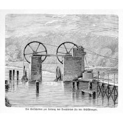 "Die Seilscheiben zur Leitung des Drahtseils für den Schiffswagen."