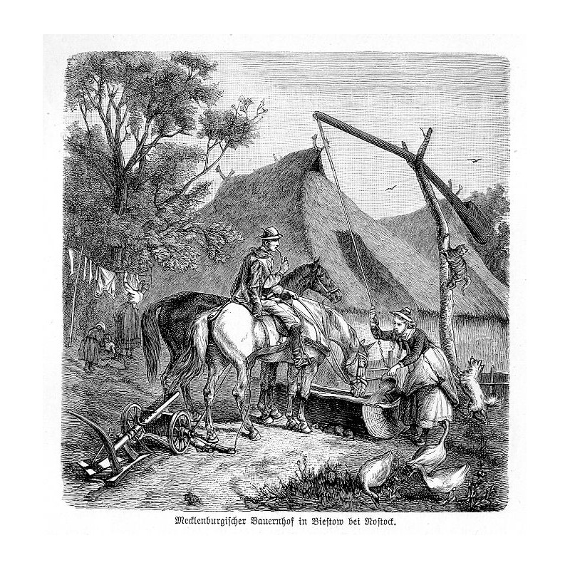 "Mecklenburgischer Bauernhof in Biestow bei Rostock."