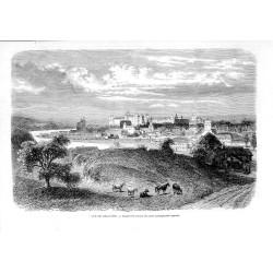 Panorama Krakowa z 1863 roku / "VUE DE CRACOVIE. - D'après les croquis de notre correspondant spècial."
